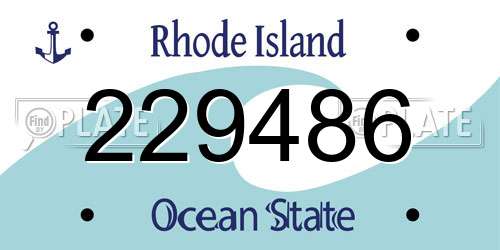 229486 Rhode Island License Plate