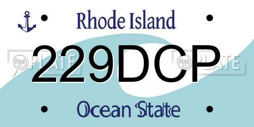 229DCP Rhode Island License Plate