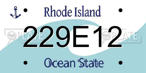 229E12 Rhode Island License Plate