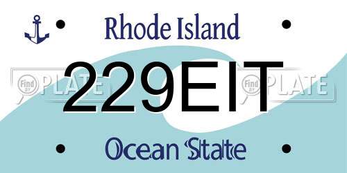 229EIT Rhode Island License Plate