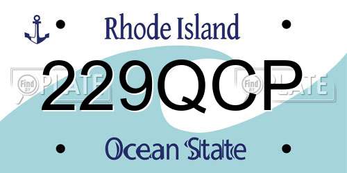 229QCP Rhode Island License Plate