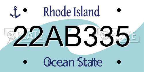 22AB335 Rhode Island License Plate