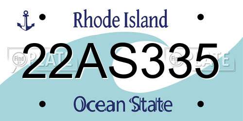 22AS335 Rhode Island License Plate