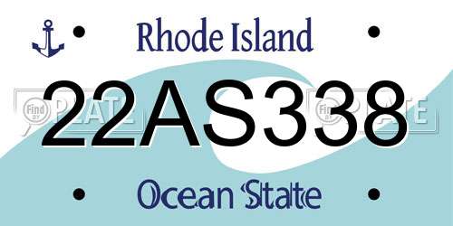 22AS338 Rhode Island License Plate