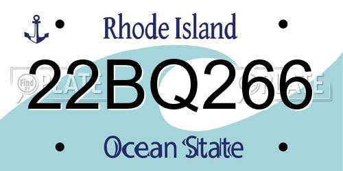 22BQ266 Rhode Island License Plate