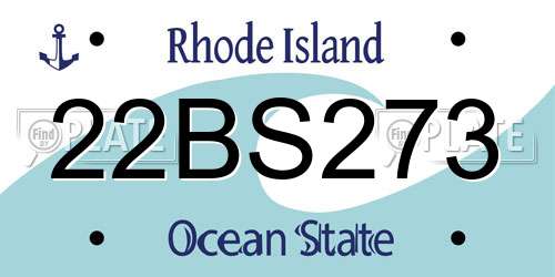 22BS273 Rhode Island License Plate
