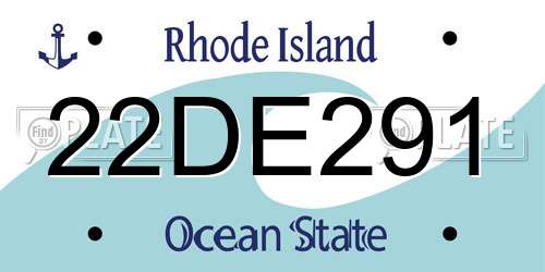 22DE291 Rhode Island License Plate