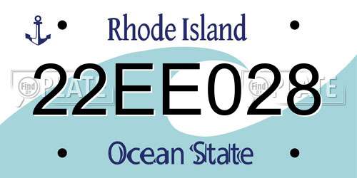 22EE028 Rhode Island License Plate