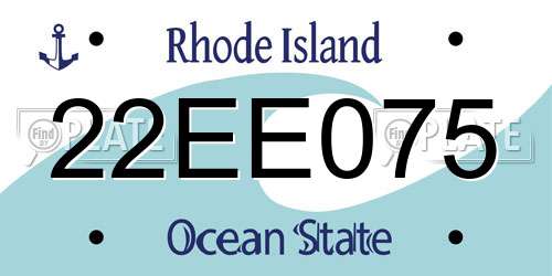 22EE075 Rhode Island License Plate
