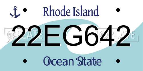 22EG642 Rhode Island License Plate