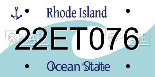 22ET076 Rhode Island License Plate