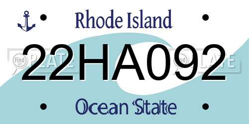 22HA092 Rhode Island License Plate