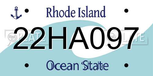 22HA097 Rhode Island License Plate