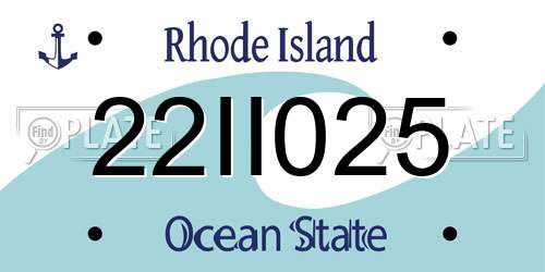 22II025 Rhode Island License Plate