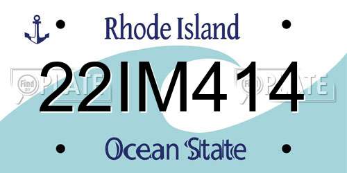 22IM414 Rhode Island License Plate