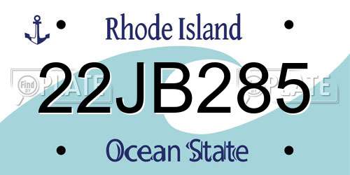 22JB285 Rhode Island License Plate