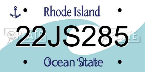 22JS285 Rhode Island License Plate