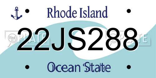 22JS288 Rhode Island License Plate