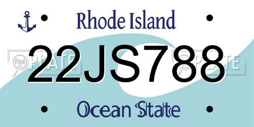 22JS788 Rhode Island License Plate