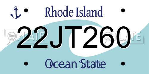 22JT260 Rhode Island License Plate
