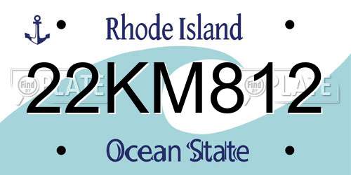 22KM812 Rhode Island License Plate