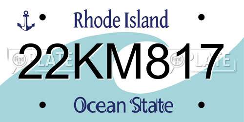 22KM817 Rhode Island License Plate