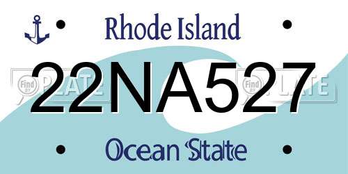 22NA527 Rhode Island License Plate