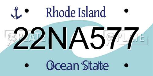 22NA577 Rhode Island License Plate