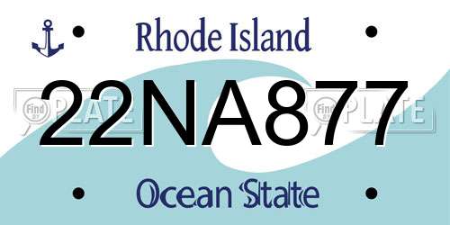 22NA877 Rhode Island License Plate
