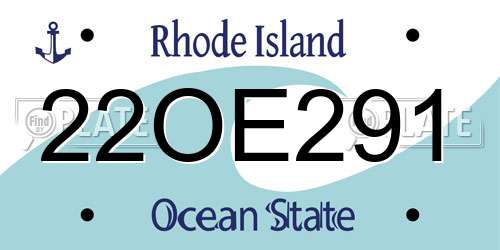 22OE291 Rhode Island License Plate