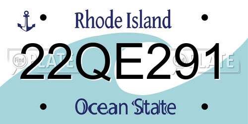 22QE291 Rhode Island License Plate