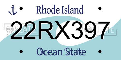 22RX397 Rhode Island License Plate