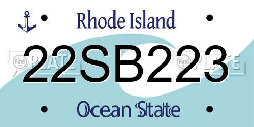 22SB223 Rhode Island License Plate