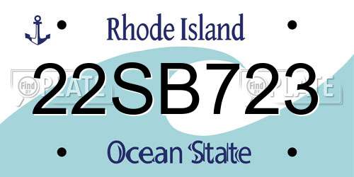 22SB723 Rhode Island License Plate