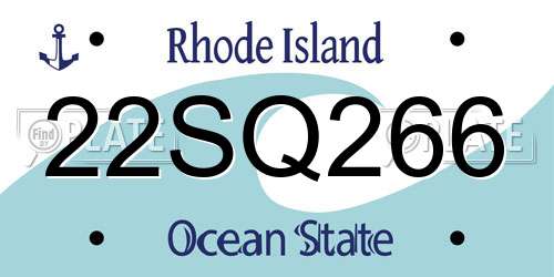 22SQ266 Rhode Island License Plate