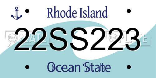 22SS223 Rhode Island License Plate