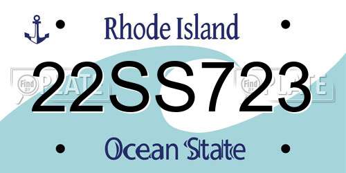 22SS723 Rhode Island License Plate
