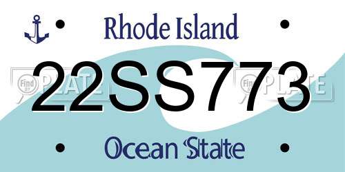 22SS773 Rhode Island License Plate