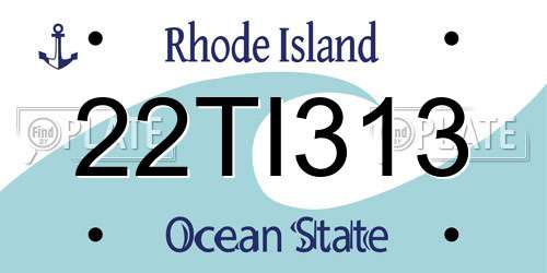 22TI313 Rhode Island License Plate