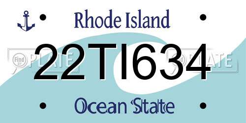22TI634 Rhode Island License Plate