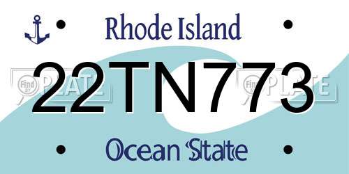 22TN773 Rhode Island License Plate