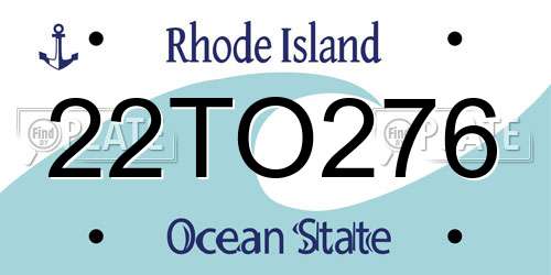 22TO276 Rhode Island License Plate