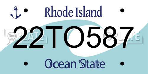 22TO587 Rhode Island License Plate