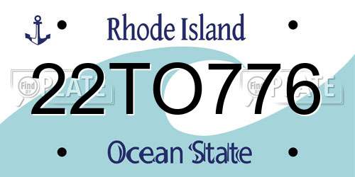 22TO776 Rhode Island License Plate