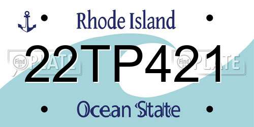 22TP421 Rhode Island License Plate