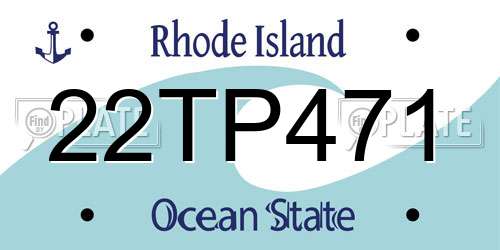 22TP471 Rhode Island License Plate