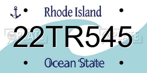 22TR545 Rhode Island License Plate