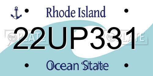 22UP331 Rhode Island License Plate