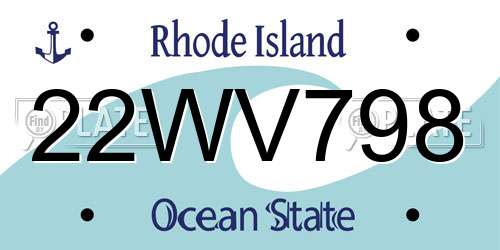 22WV798 Rhode Island License Plate