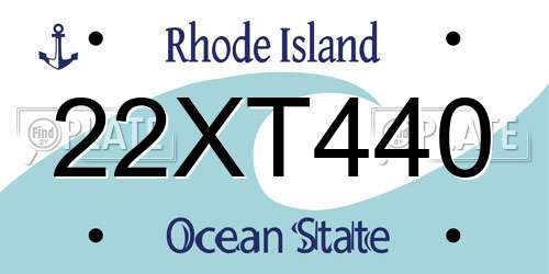 22XT440 Rhode Island License Plate